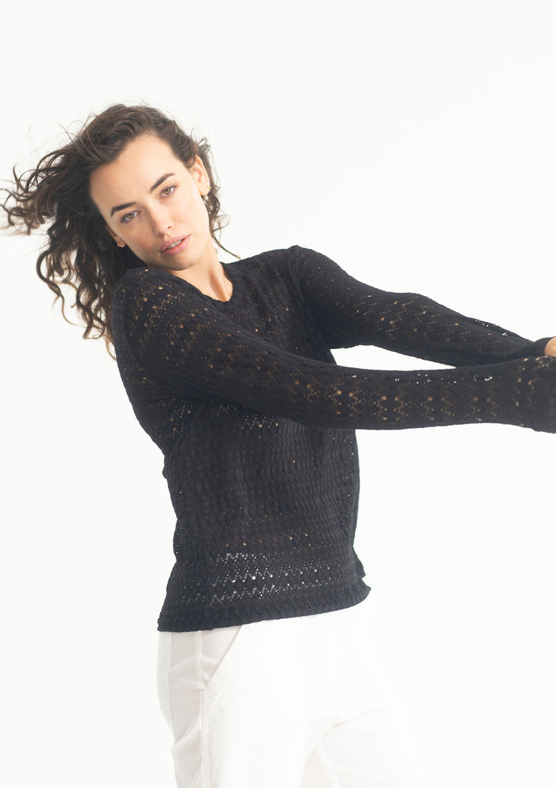 Mela Purdie Crochet Lace Jewel Neck Top