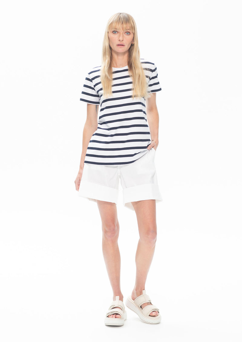 Mela Purdie Deck Stripe Chalk Knit Crew T
