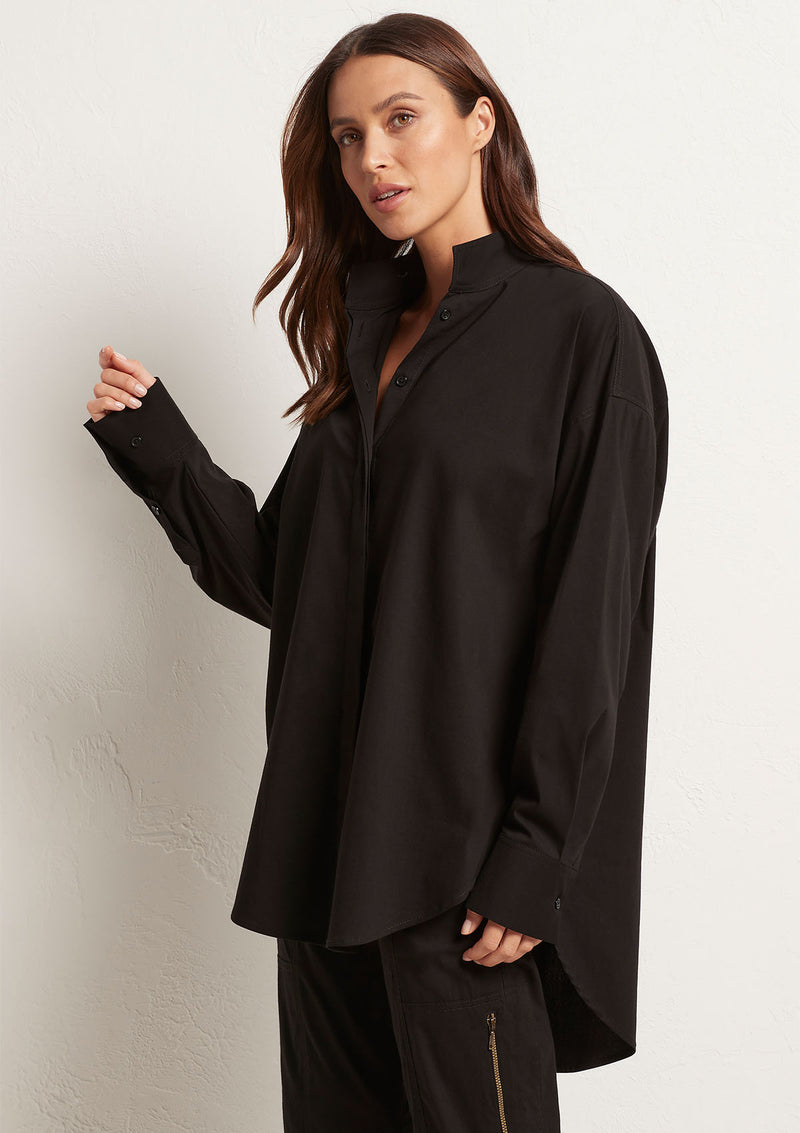 Mela Purdie Microprene Relaxed Stand Shirt