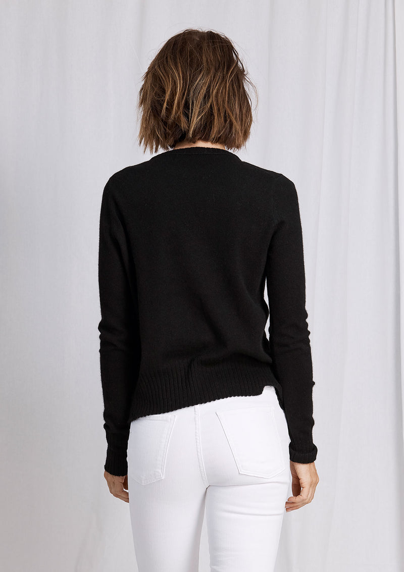 Khlassik Black Crew Neck Cashmere Sweater