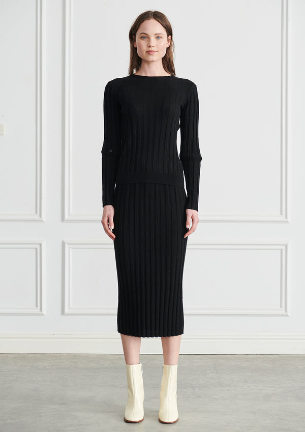 Apartment Clothing Lou Button Sleeve Ribbed Knit