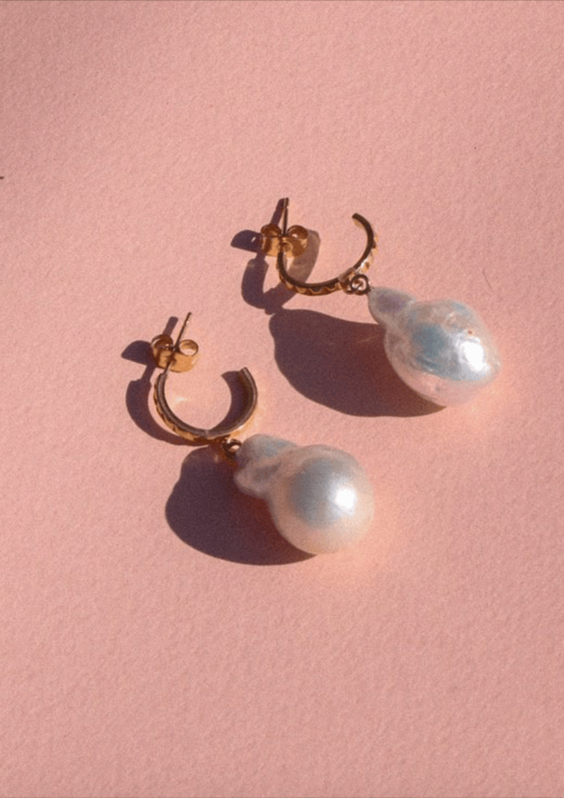 Carly Paiker Aurora Baroque Pearl Hoops