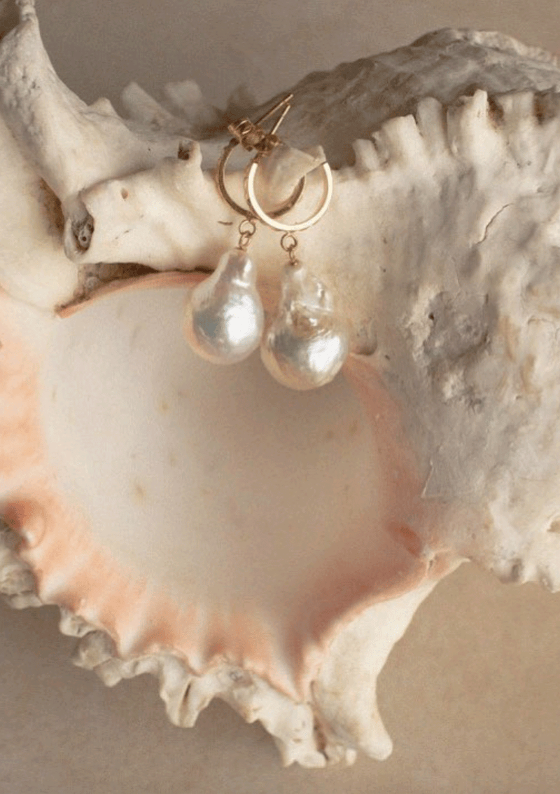 Carly Paiker Aurora Baroque Pearl Hoops