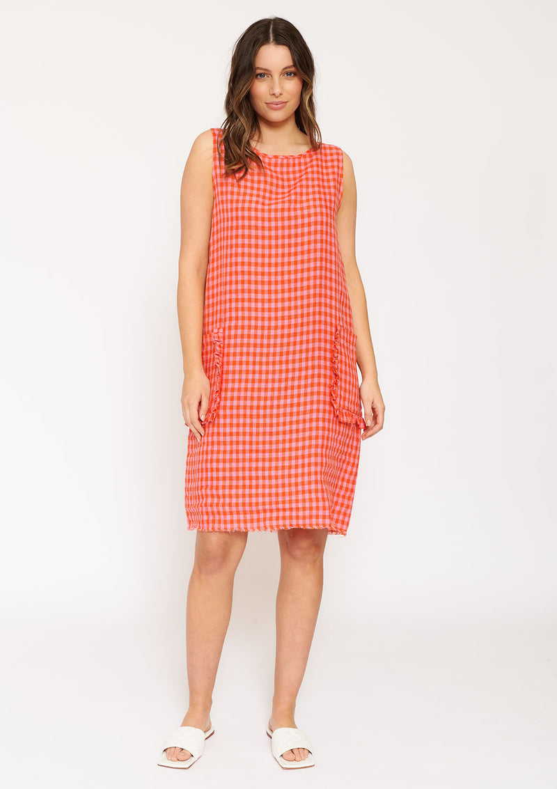 Alessandra Sienna Dress Gingham