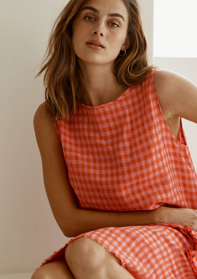 Alessandra Sienna Dress Gingham