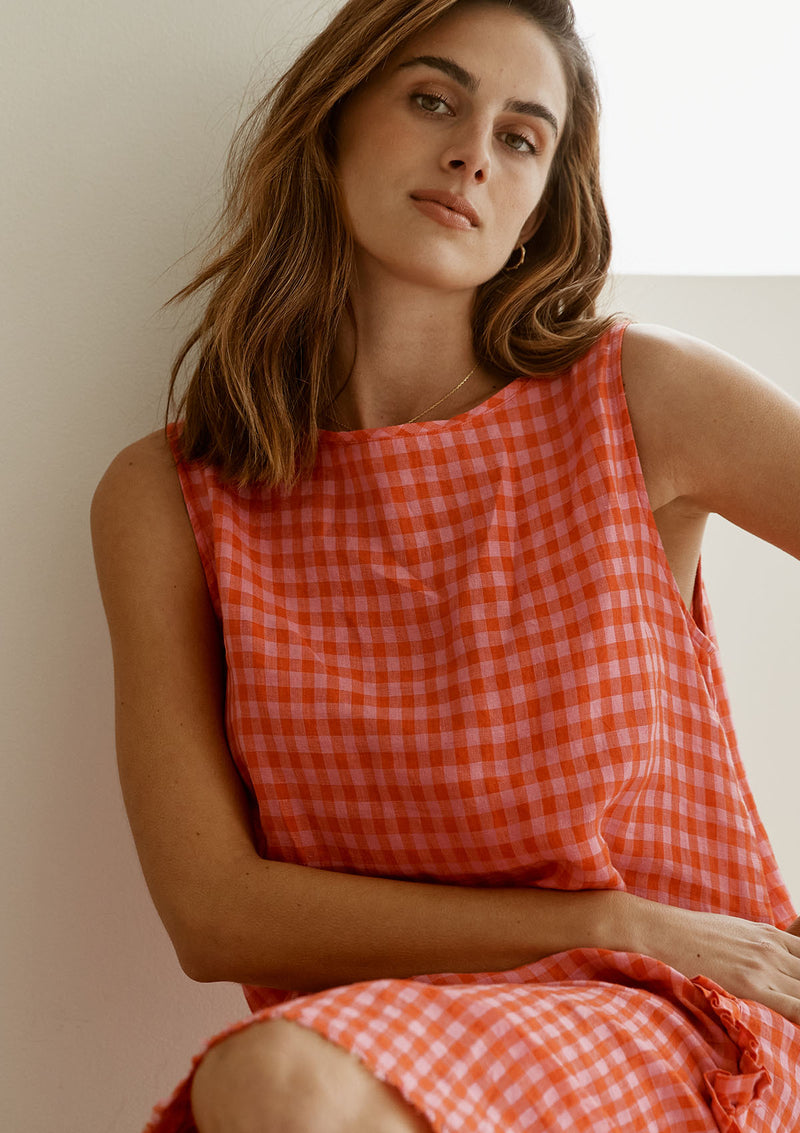 Alessandra Sienna Dress Gingham