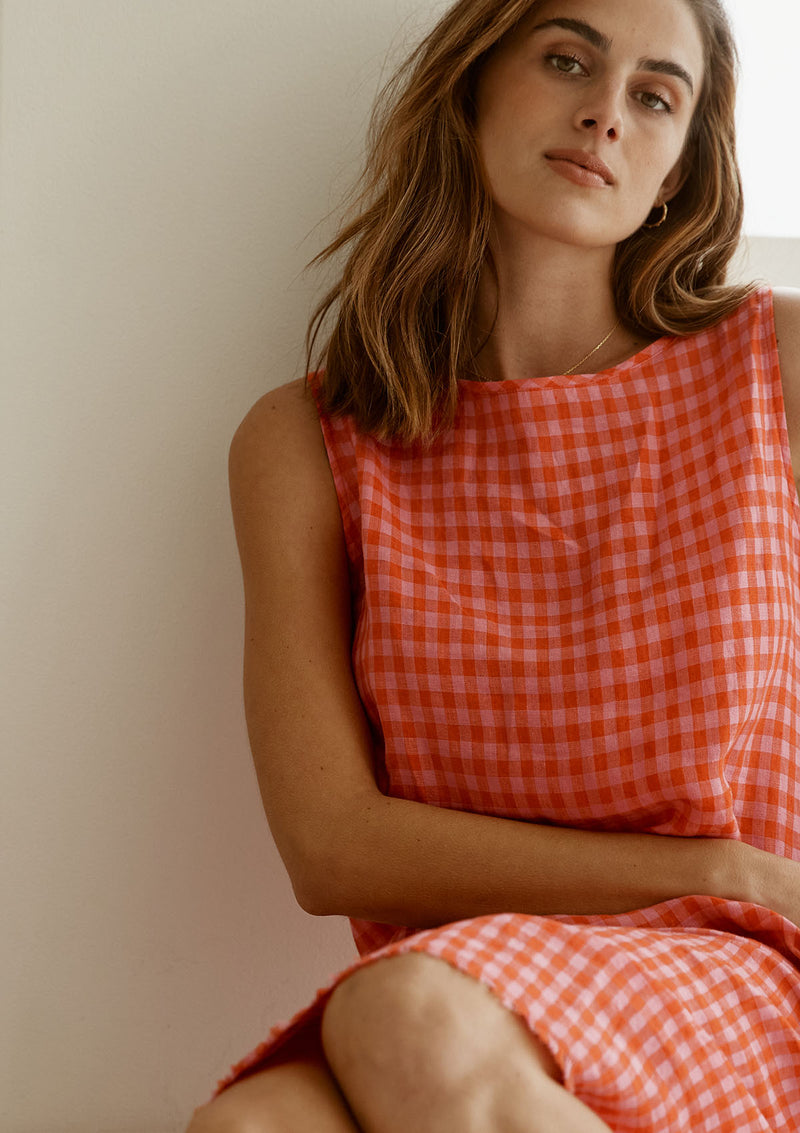 Alessandra Sienna Dress Gingham