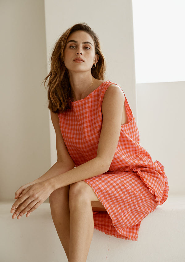 Alessandra Sienna Dress Gingham