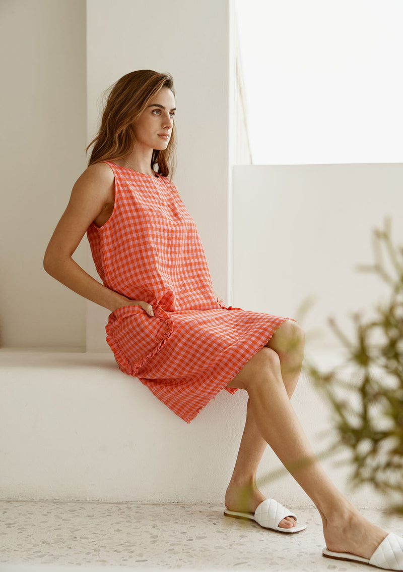 Alessandra Sienna Dress Gingham