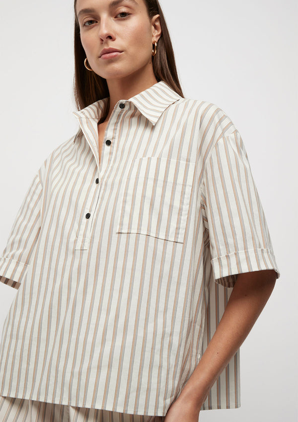 FRIEND of AUDREY Alessandro Striped Cropped Shirt