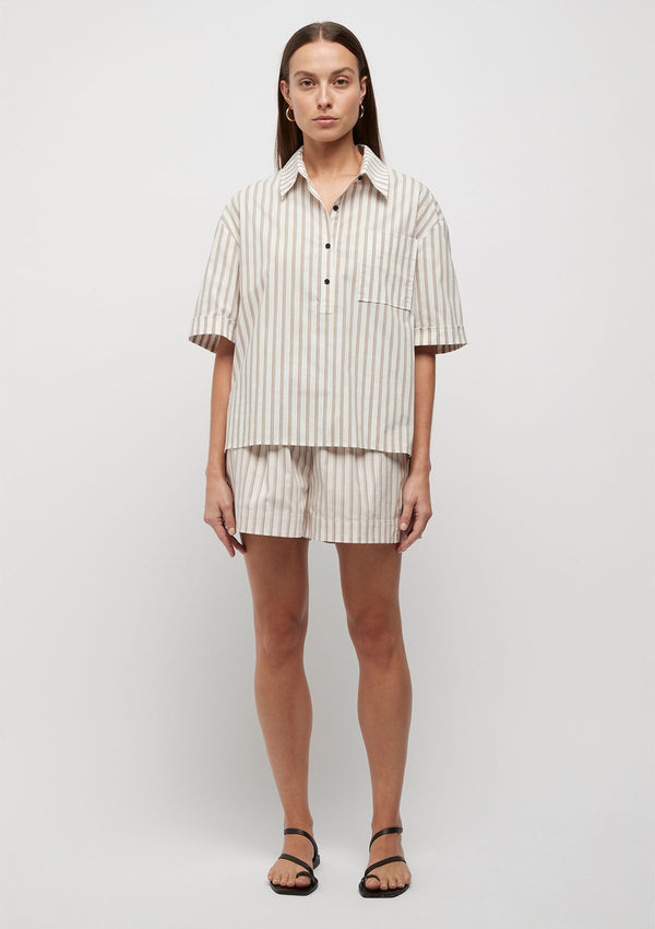 FRIEND of AUDREY Alessandro Striped Cropped Shirt
