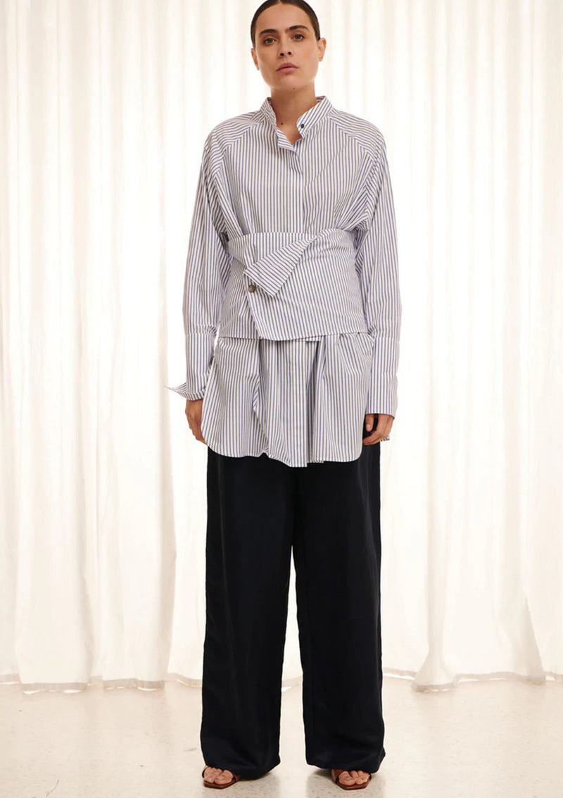Apartment Clothing Pinstripe Obi Shirt