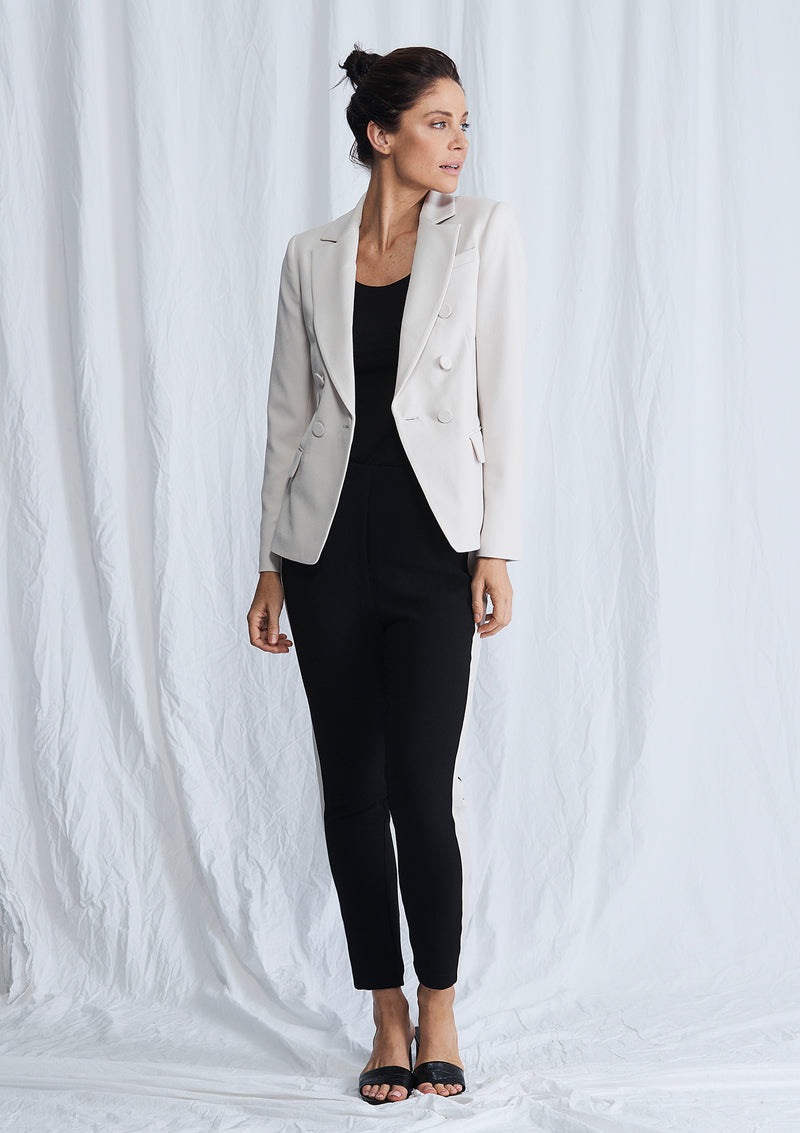 Luxe Deluxe Borderline Drop Crotch Pant With Stripe