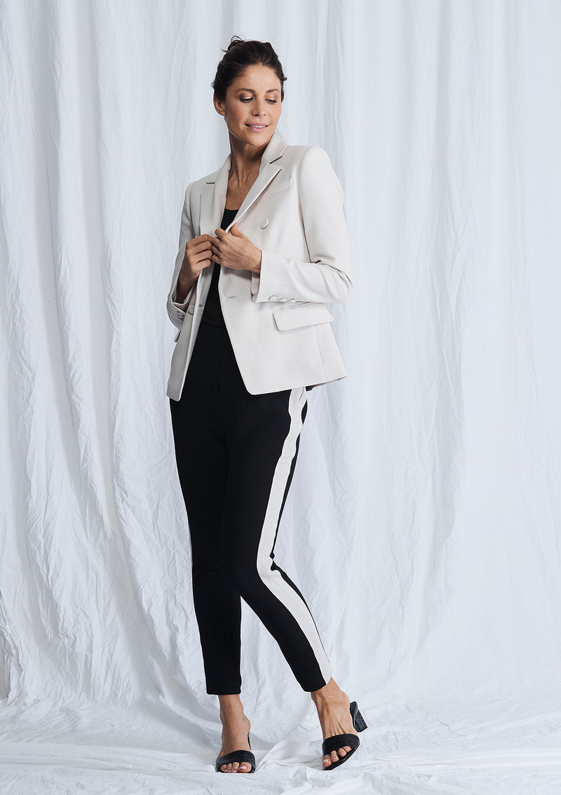 Luxe Deluxe Borderline Drop Crotch Pant With Stripe