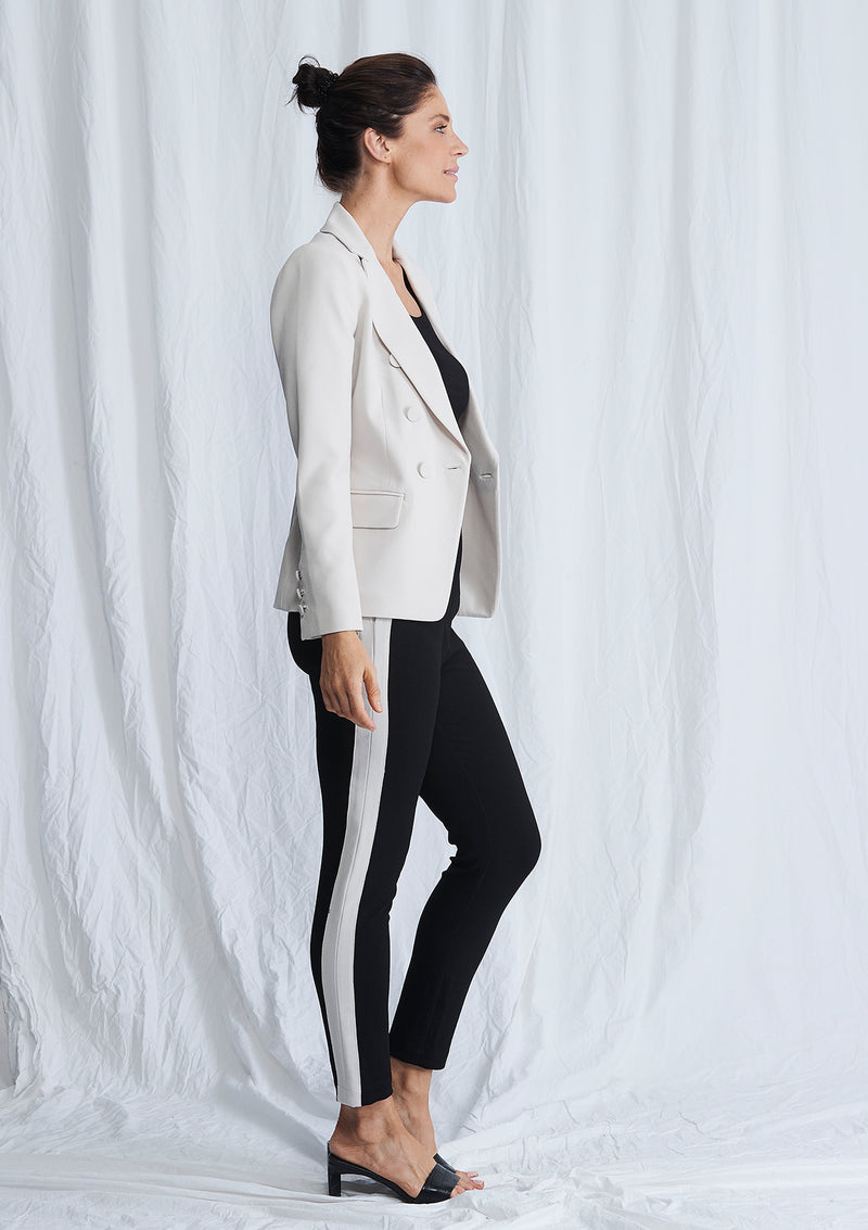 Luxe Deluxe Borderline Drop Crotch Pant With Stripe