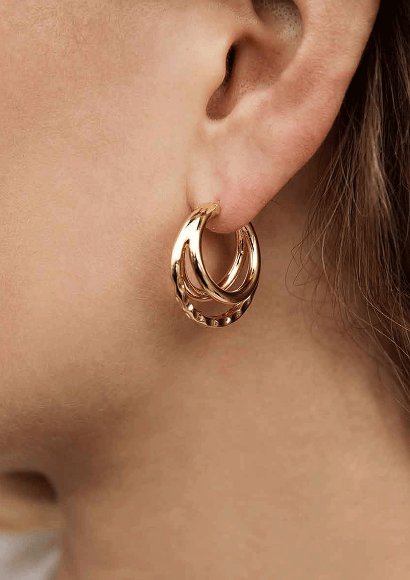 California Triple Hoop Earrings