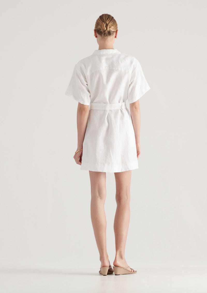 ayr shirt dress AYR The Sunset Dress White/Blue Stripe XS