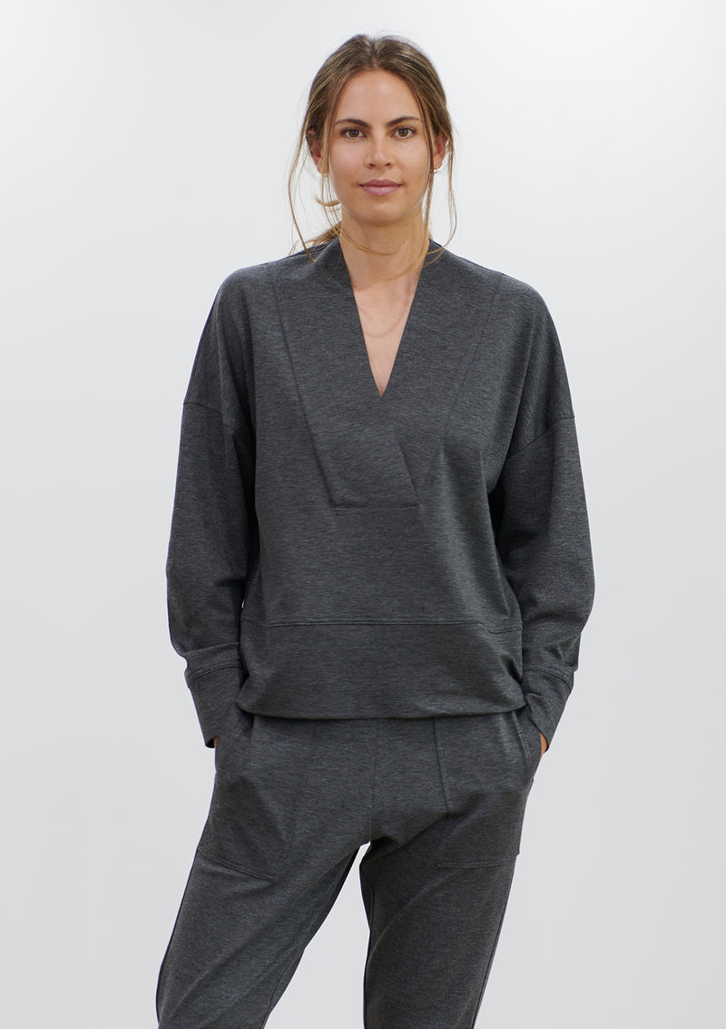 Mela purdie Compact Knit Fold Neck Sweater