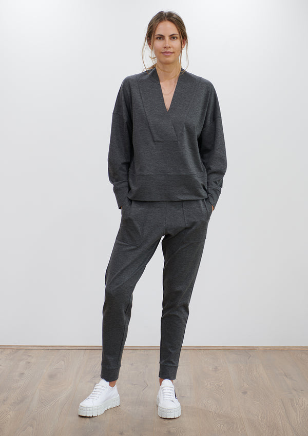 Mela purdie Compact Knit Fold Neck Sweater