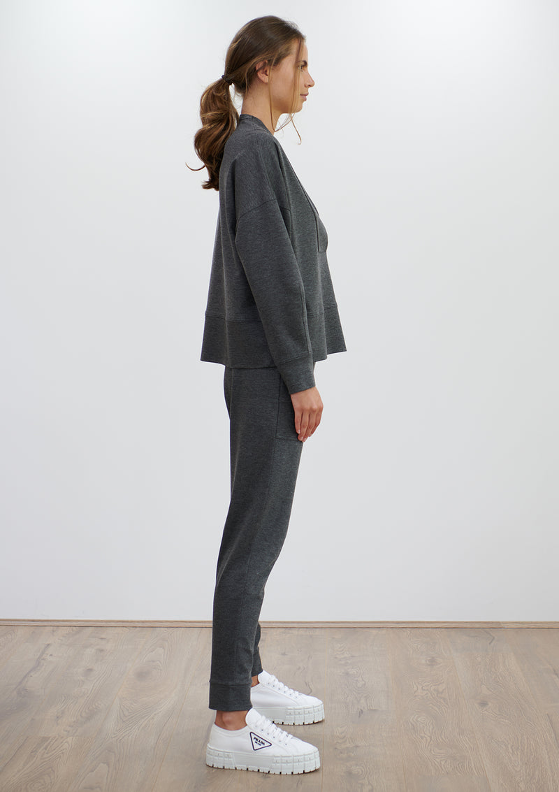 Mela purdie Compact Knit Fold Neck Sweater