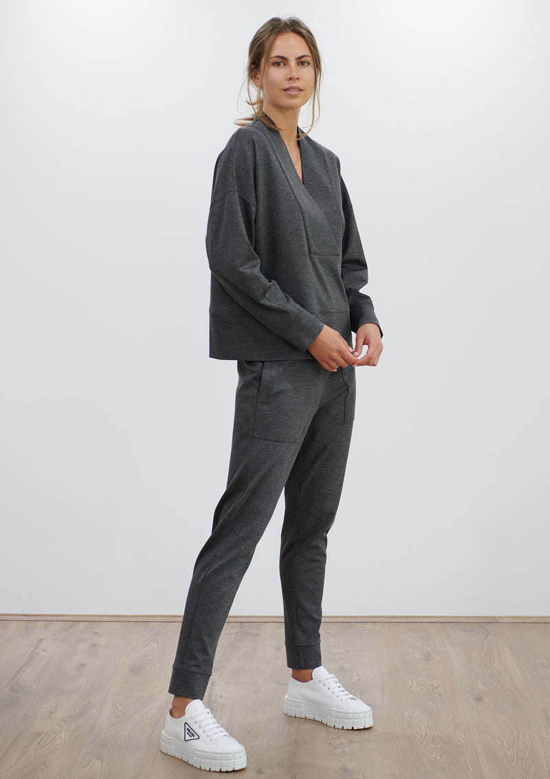 Mela purdie Compact Knit Fold Neck Sweater
