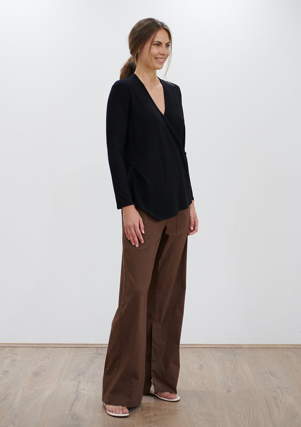 Mela Purdie Matte Jersey Foldover Top