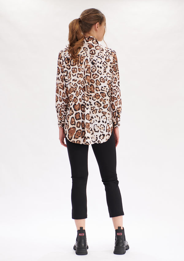 Mela Purdie Cognac Animal Print Soft Shirt