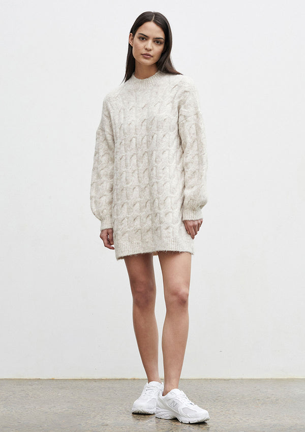 FRIEND of AUDREY Kara Cable Knit Melange Mini Dress