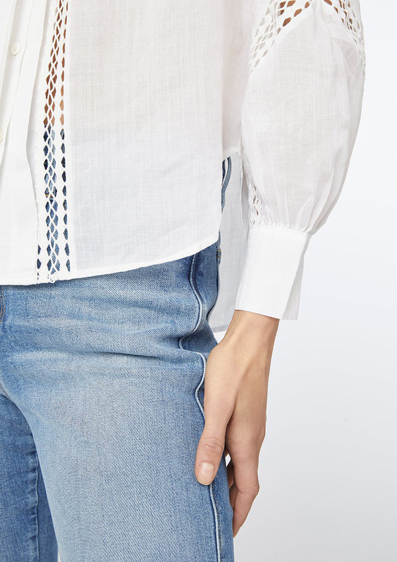 Frame Panel Lace Button Up