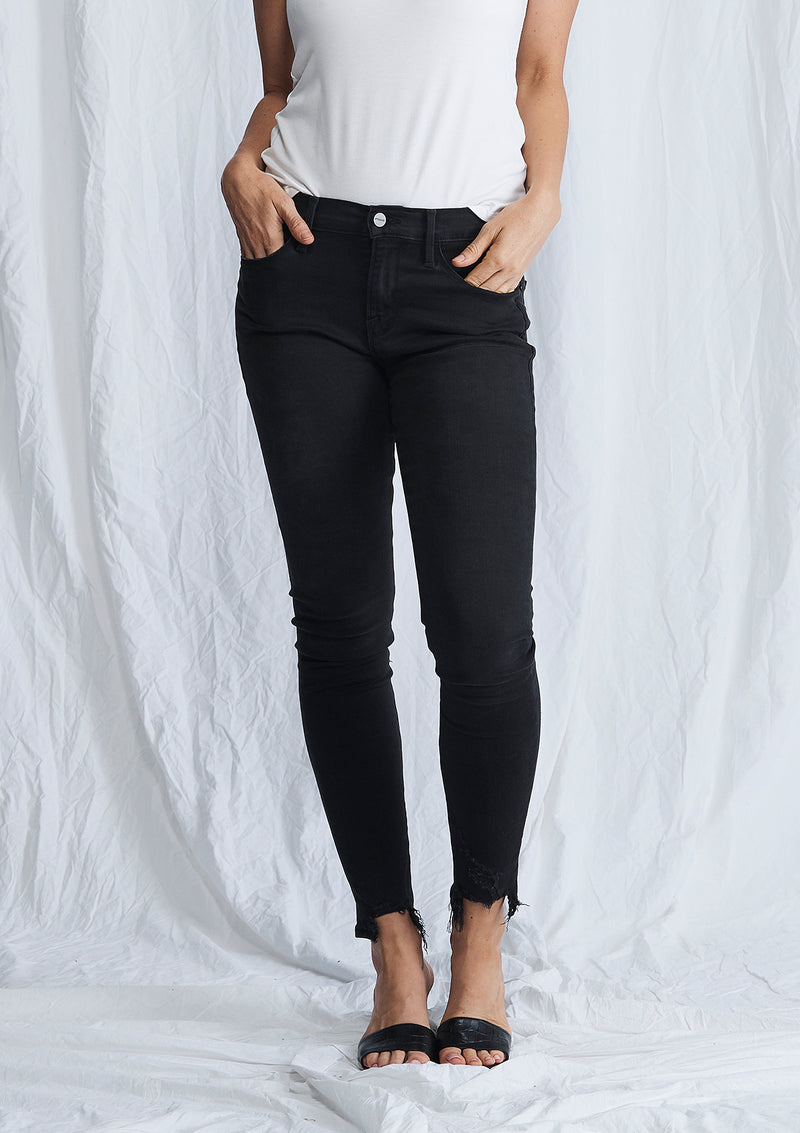 FRAME Le Skinny De Jeanne Chewed Hem Jeans