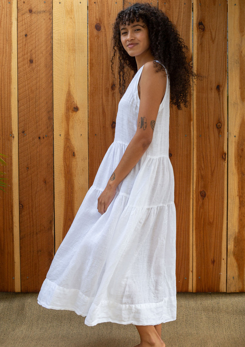 gia linen dress Gia Linen Abaya- Mahogany S by LaMeera Moda
