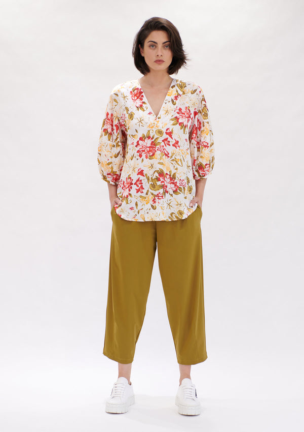 Mela Purdie Hibiscus Print Belle Blouse