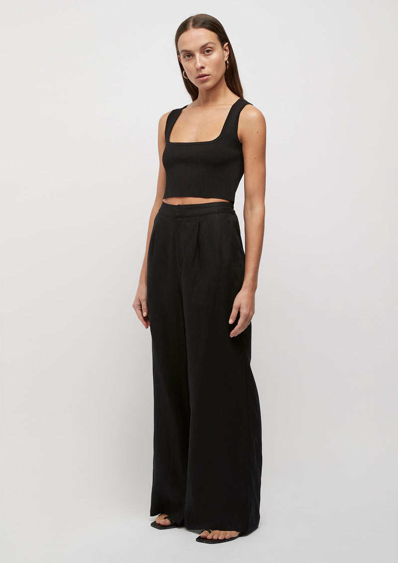 FRIEND of AUDREY Hayworth Linen Split Trouser