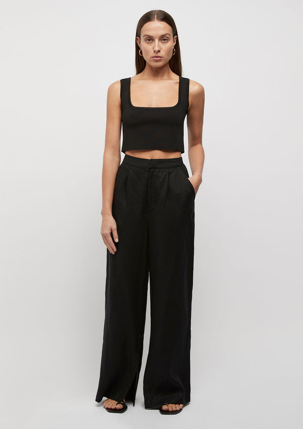 FRIEND of AUDREY Hayworth Linen Split Trouser