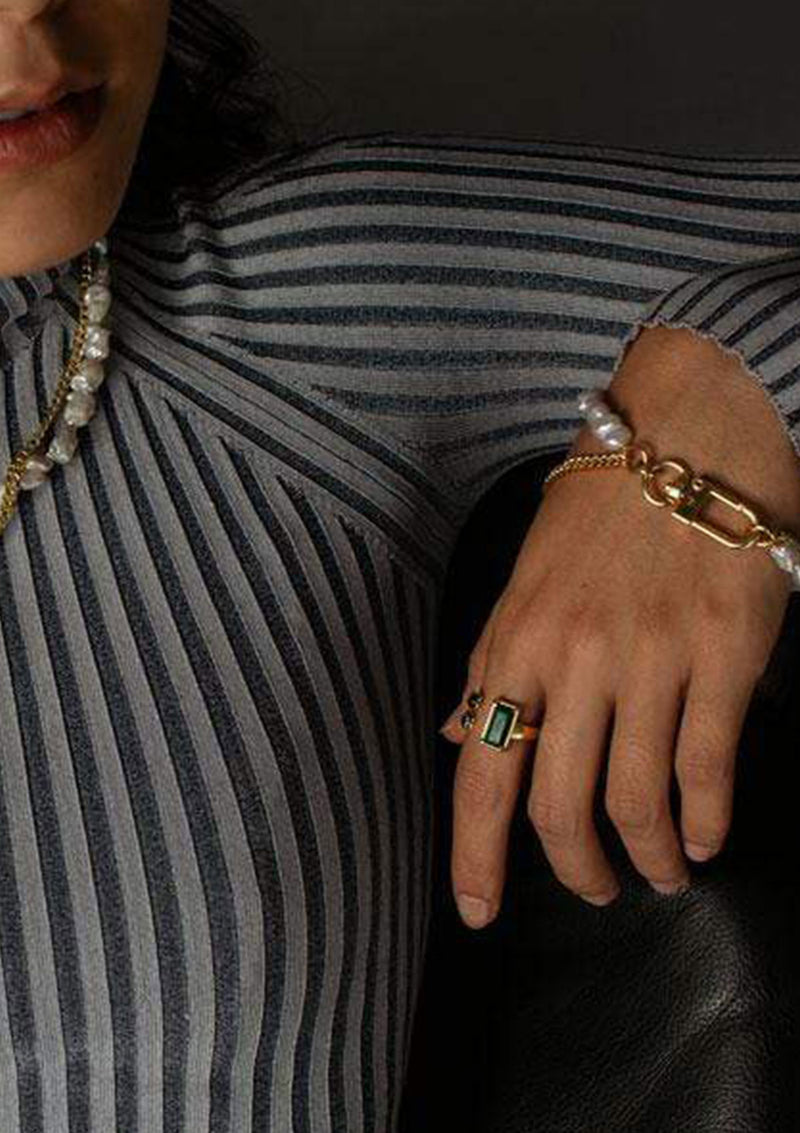 F+H Janet Pearl + Chain Bracelet