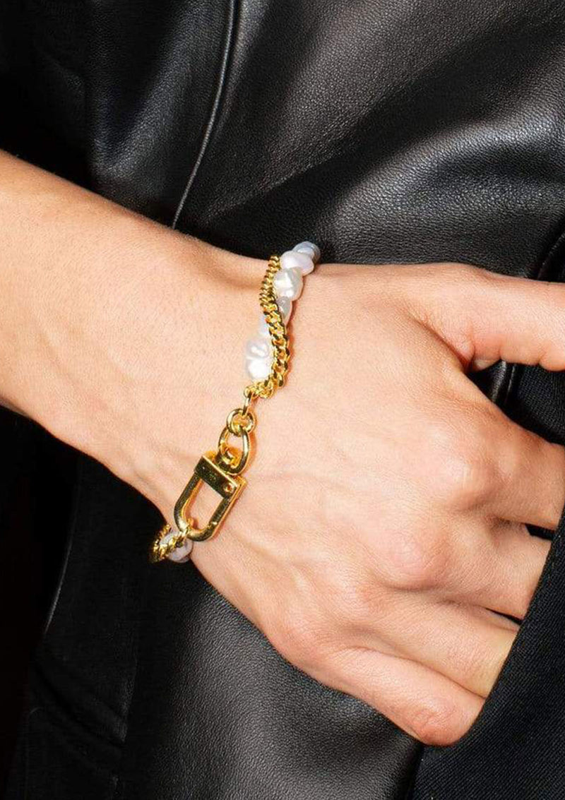 F+H Janet Pearl + Chain Bracelet