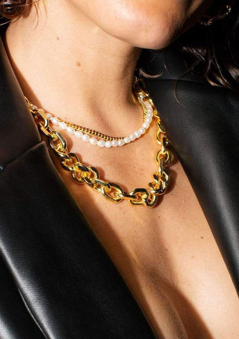 F+H Janet Pearl + Chain Choker