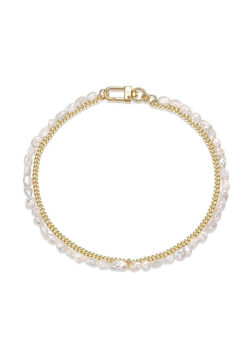 F+H Janet Pearl + Chain Statement Necklace
