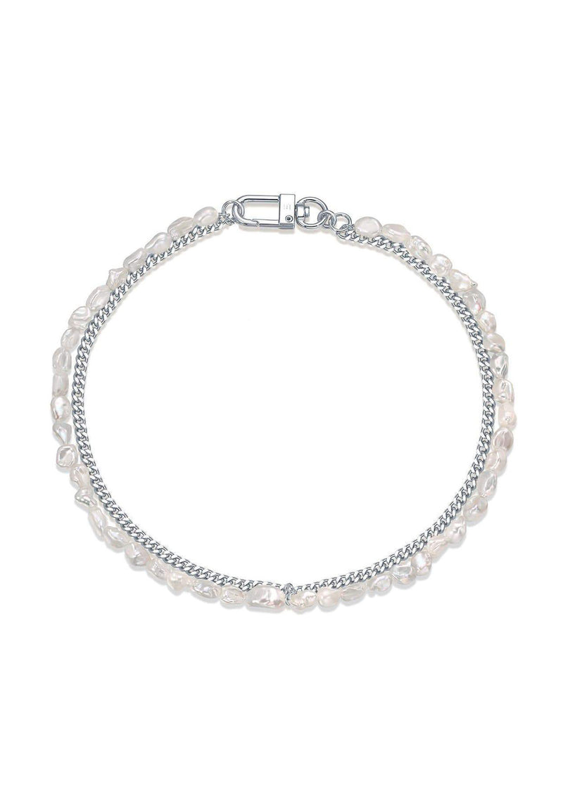 F+H Janet Pearl + Chain Statement Necklace