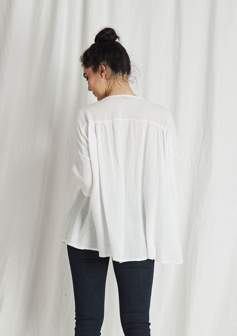 Khlassik Linen Balmy Frill Front Top