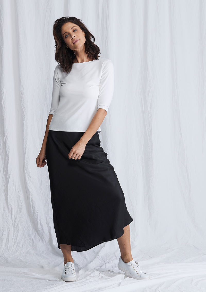 Luxe Deluxe Look Again Bias Cut Long Midi Skirt