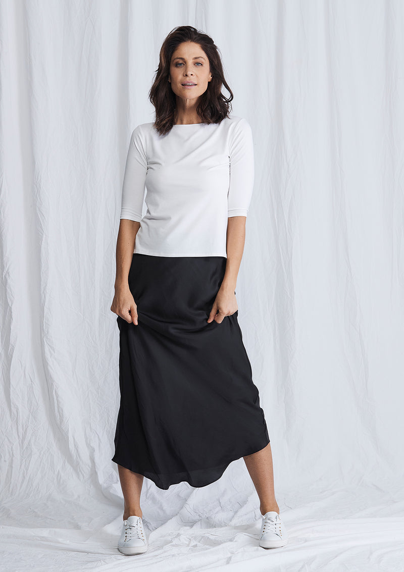 Luxe Deluxe Look Again Bias Cut Long Midi Skirt