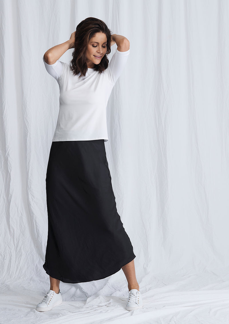 Luxe Deluxe Look Again Bias Cut Long Midi Skirt