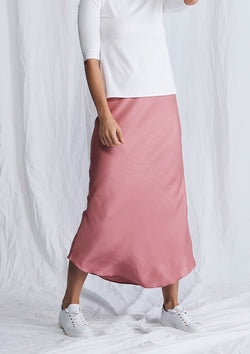 Luxe Deluxe Look Again Bias Cut Long Midi Skirt