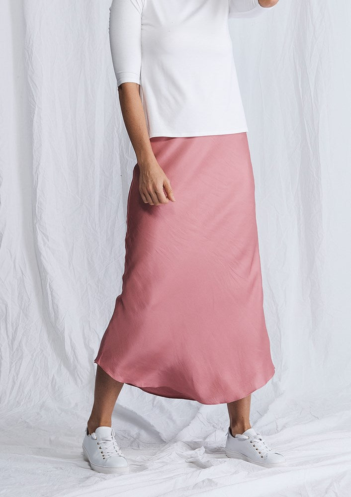 Luxe Deluxe Look Again Bias Cut Long Midi Skirt