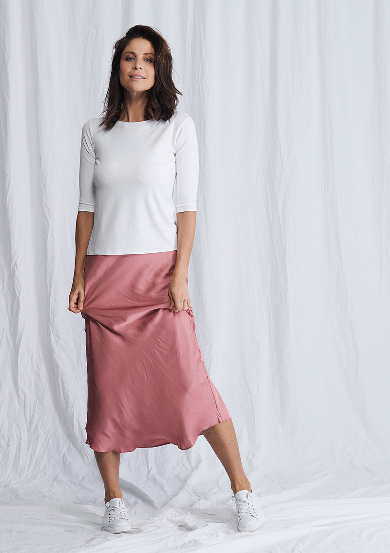 Luxe Deluxe Look Again Bias Cut Long Midi Skirt