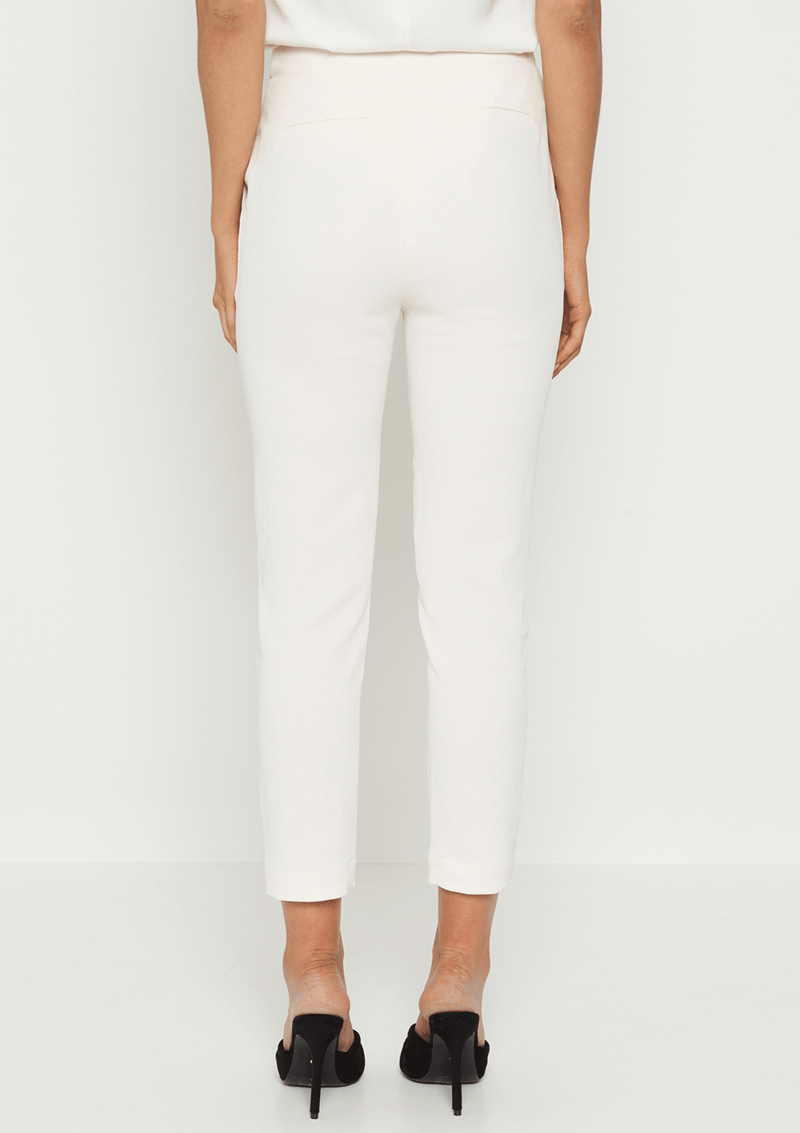 Luxe Deluxe Day-To-Night Drop Crotch Crop Tapered Pant Pastel Parchment