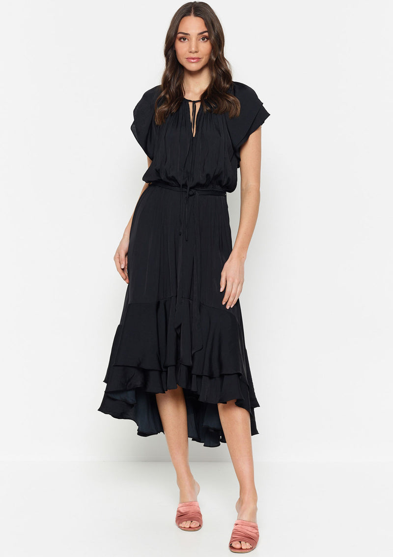 Luxe Deluxe Look Twice Double Ruffle Midi Dress