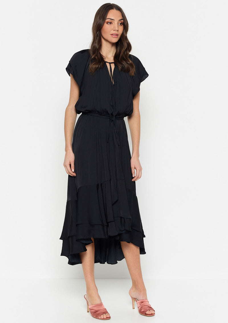 Luxe Deluxe Look Twice Double Ruffle Midi Dress