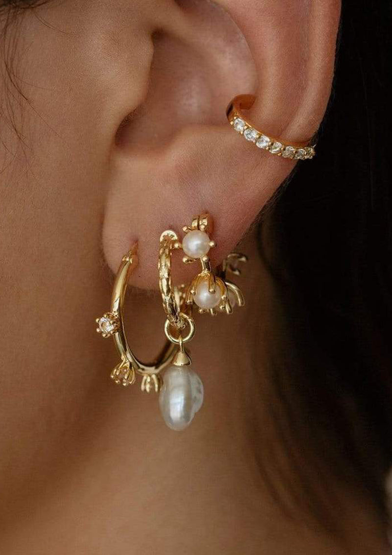 F+H Lenny Pearl Charm Earrings